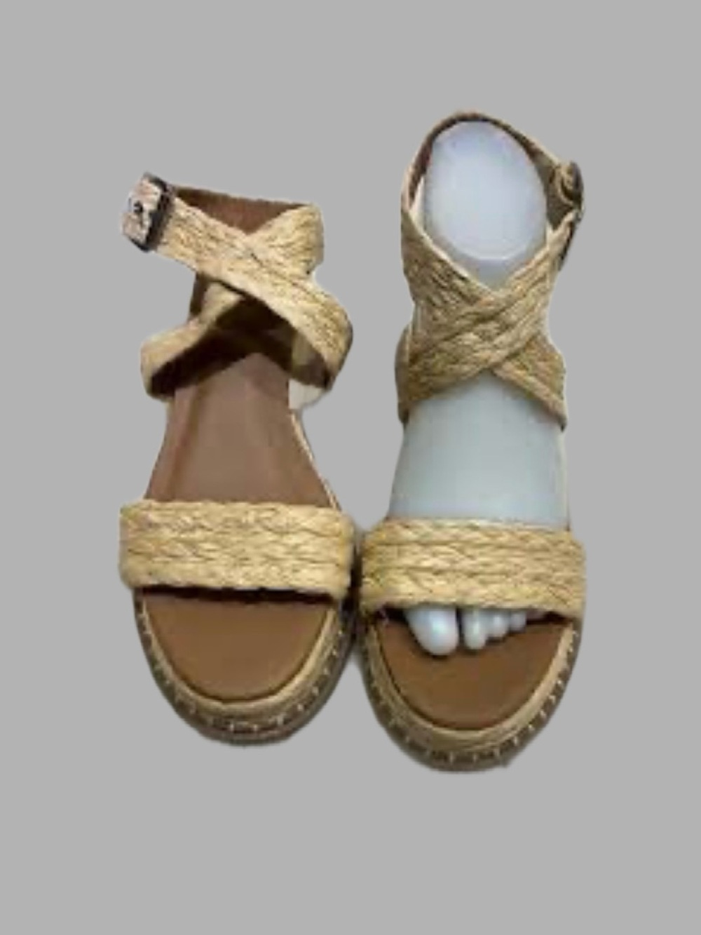 Women’s Braided Espadrille Wedge Sandals - Natural